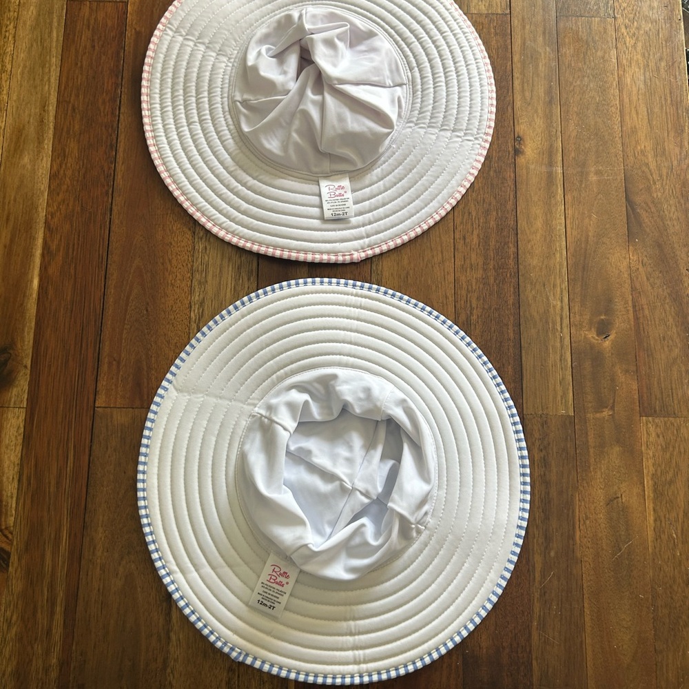 Ruffle Butts Pink and Blue Wide-Brimmed